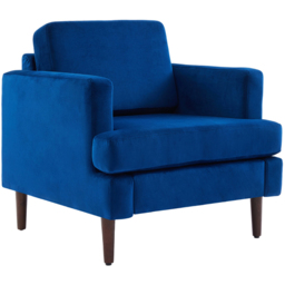 Living and Home Blue Linen Mid-Century Armchair - Size: 80 x 76 x 80cm - Wilko - thumbnail 3