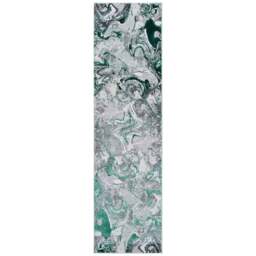 Desire Rugs Solarius Aqua Grunge Marbling Abstract Area Rug 60 x 220m - Size: 60 x 220cm - Wilko - thumbnail 1