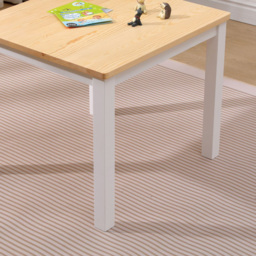 FurnitureHMD Kids 4 Seater White Pine Wood Table Chair and Storage Bench Set - White+Natural - Wilko - thumbnail 5