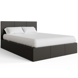 GFW Double Grey Hopsack Fabric End Lift Ottoman Bed with Bonnell Mattress - Wilko - thumbnail 4