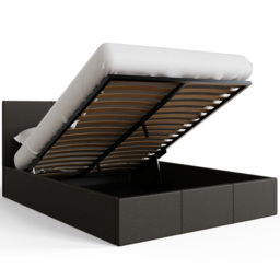 GFW Double Grey Hopsack Fabric End Lift Ottoman Bed with Bonnell Mattress - Wilko - thumbnail 5