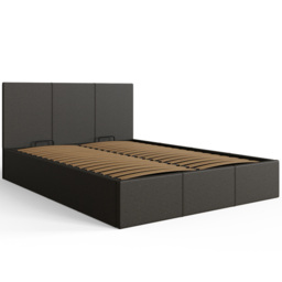 GFW Double Grey Hopsack Fabric End Lift Ottoman Bed with Bonnell Mattress - Wilko - thumbnail 7