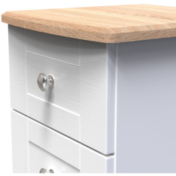 Crowndale Sussex 3 Drawer White Ash and Bardolino Oak Bedside Table Ready Assembled - Wilko - thumbnail 6