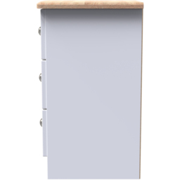 Crowndale Sussex 3 Drawer White Ash and Bardolino Oak Bedside Table Ready Assembled - Wilko - thumbnail 5