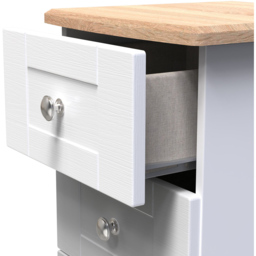 Crowndale Sussex 3 Drawer White Ash and Bardolino Oak Bedside Table Ready Assembled - Wilko - thumbnail 7