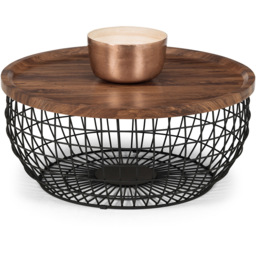 Julian Bowen Smithson Black and Walnut Storage Coffee Table - Size: 80 x 80 x 36cm - Wilko - thumbnail 4