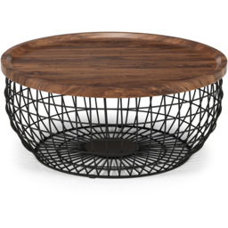 Julian Bowen Smithson Black and Walnut Storage Coffee Table - Size: 80 x 80 x 36cm - Wilko - thumbnail 3