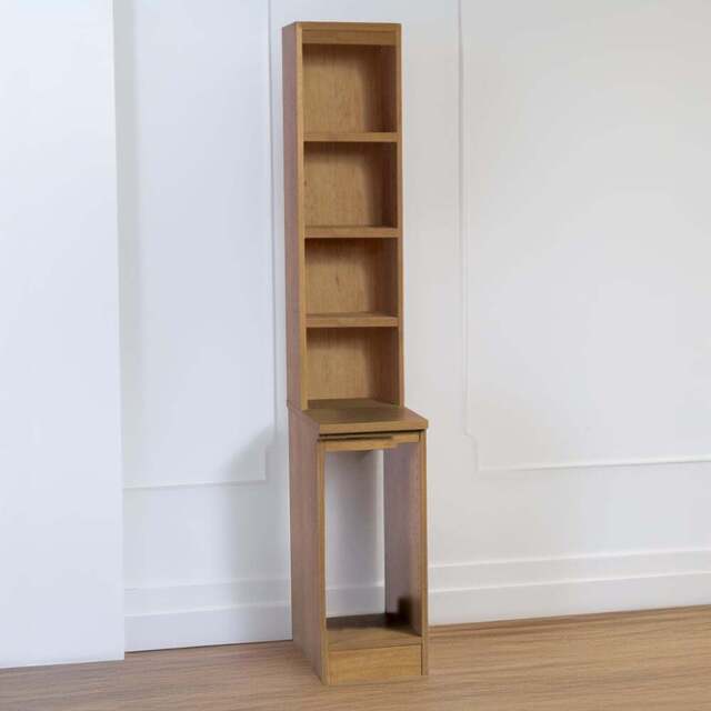 R White Cabinets 4 Shelf Desktop Tower Storage with Hutch Brown - Size: 182.8 x 30 x 54cm - Wilko - image 1