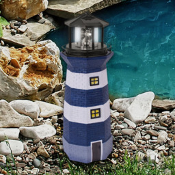 GardenKraft LED Solar Revolving Lighthouse Ornament 40cm - Size: 17.8 x 17.8 x 41.8cm - Multi - Wilko - thumbnail 3
