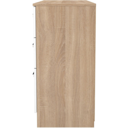 Crowndale Contrast 6 Drawer White Matt and Bardolino Oak Kneehole Desk Ready Assembled - Size: 80 x 125 x 39cm - White Matt & Bardolino Oak - Wilko - thumbnail 4