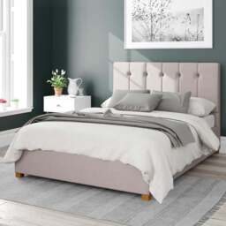 Aspire Hepburn Small Double Off White Eire Linen Ottoman Bed - Aspire Beds - Wilko