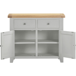Seconique Windsor 2 Door 2 Drawer Pebble Grey and Oak Sideboard - Size: 81.5 x 97 x 40cm - Pebble Grey/Oak - Wilko - thumbnail 5