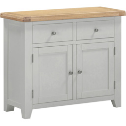 Seconique Windsor 2 Door 2 Drawer Pebble Grey and Oak Sideboard - Size: 81.5 x 97 x 40cm - Pebble Grey/Oak - Wilko - thumbnail 3