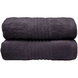 Misona Ultra Soft Bamboo Dark Steel Hand Towel 2 Pack - Size: 50 x 90cm - Grey - Wilko