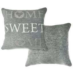 Serene Home Sweet Home Silver Cushion Cover 43 x 43cm - Wilko
