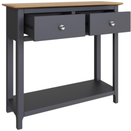 FWStyle Taberno 2 Drawer Graphite Blue Hallway Console Table - Size: 76 x 85 x 30cm - Wilko - thumbnail 4