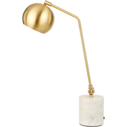 Pacific Lifestyle Eloise Gold Metal Marble Foot Retro Table Lamp - Size: 57 x 14 x 26cm - Wilko
