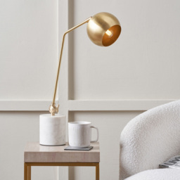 Pacific Lifestyle Eloise Gold Metal Marble Foot Retro Table Lamp - Size: 57 x 14 x 26cm - Wilko - thumbnail 3