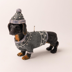 Shatchi Black Dachshund Wiener Dog Decorative Candle - Size: 20 x 14 x 8cm - Grey - Wilko - thumbnail 3