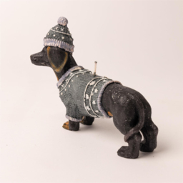 Shatchi Black Dachshund Wiener Dog Decorative Candle - Size: 20 x 14 x 8cm - Grey - Wilko - thumbnail 5