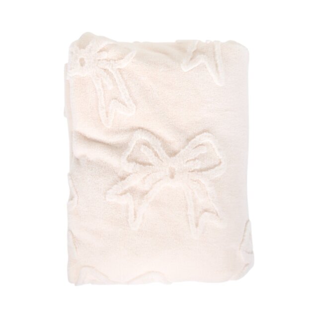 Bow Faux Fur Throw Ivory - Wilko - image 1