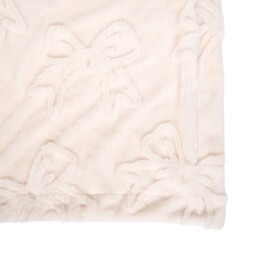 Bow Faux Fur Throw Ivory - Wilko - thumbnail 4