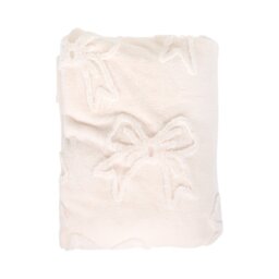 Bow Faux Fur Throw Ivory - Wilko - thumbnail 1