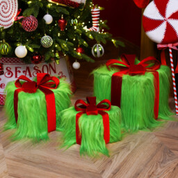 Set of 3 Grumble Fur Presents Green - Candy Cane Lane - Wilko - thumbnail 3