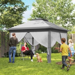 Outsunny 3.3 x 3.3m 2-Tier Grey Pop Up Gazebo - Size: 3 x 3m - Wilko - thumbnail 4