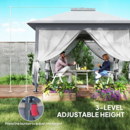 Outsunny 3.3 x 3.3m 2-Tier Grey Pop Up Gazebo - Size: 3 x 3m - Wilko - thumbnail 7