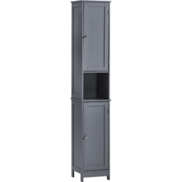 BATH VIDA Priano 2 Door Single Shelf Grey Floor Standing Bathroom Cabinet - Size: 170.6 x 30 x 30cm - Wilko - thumbnail 3