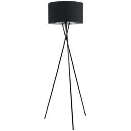 ValueLights Camden Black and Silver Shade Tripod Floor Lamp with Bulb - Size: 154 x 57 x 57cm - Wilko - thumbnail 1