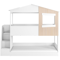 Flair Dreamland White and Oak Play House Staircase Bunk Bed - Size: Single - Wilko - thumbnail 4