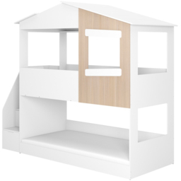 Flair Dreamland White and Oak Play House Staircase Bunk Bed - Size: Single - Wilko - thumbnail 3
