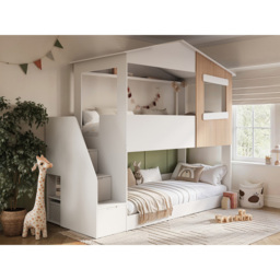 Flair Dreamland White and Oak Play House Staircase Bunk Bed - Size: Single - Wilko - thumbnail 7