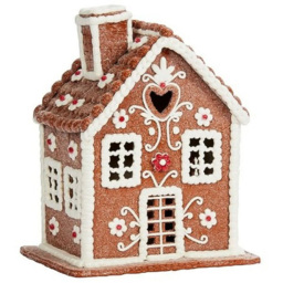 Samuel Alexander LED Edelweiss Chalet Gingerbread House Christmas Decoration 24cm - Size: 24 x 20 x 20cm - Multi - Wilko