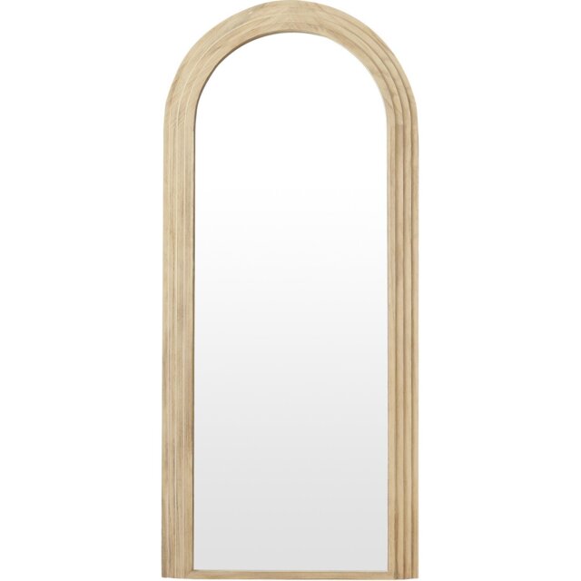 Evie Ridged Arch Lean To Mirror   Washed Wood - Wilko - image 1
