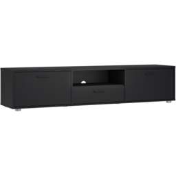 Furniture To Go Media 2 Door Single Drawer Black Wide TV Unit - Size: 39.8 x 177.2 x 38.4cm - Wilko - thumbnail 3