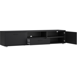 Furniture To Go Media 2 Door Single Drawer Black Wide TV Unit - Size: 39.8 x 177.2 x 38.4cm - Wilko - thumbnail 6
