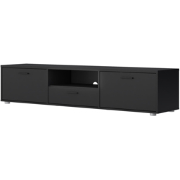Furniture To Go Media 2 Door Single Drawer Black Wide TV Unit - Size: 39.8 x 177.2 x 38.4cm - Wilko - thumbnail 5