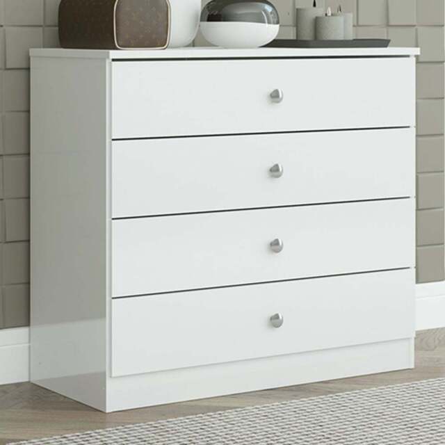Seconique Denver 4 Drawer White Gloss Storage Chest - Wilko - image 1
