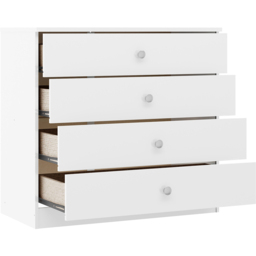 Seconique Denver 4 Drawer White Gloss Storage Chest - Wilko - thumbnail 4
