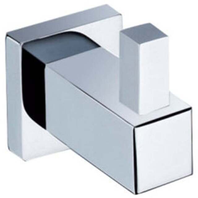 Nes Home Chrome Square Wall Mounted Robe Hook - Size: 4.2 x 3.8 x 5.4cm - Silver - Wilko - image 1