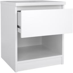 Florence Single Drawer Single Shelf White High Gloss Bedside Table - Furniture to Go - Wilko - thumbnail 5