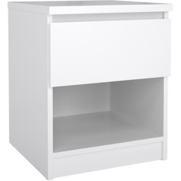 Florence Single Drawer Single Shelf White High Gloss Bedside Table - Furniture to Go - Wilko - thumbnail 3