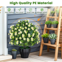 Costway White Artificial Boxwood Topiary Ball Tree 2 Pack - Size: 15 x 15 x 54cm - Wilko - thumbnail 6