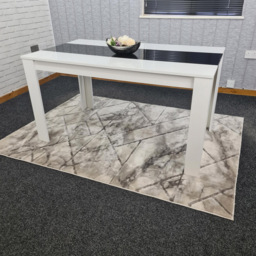 Portland 6 Seater Square Dining Table White and Black - Wilko - thumbnail 5
