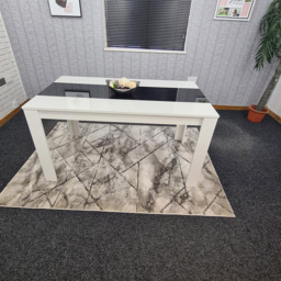 Portland 6 Seater Square Dining Table White and Black - Wilko - thumbnail 6