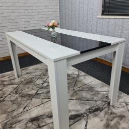 Portland 6 Seater Square Dining Table White and Black - Wilko - thumbnail 3