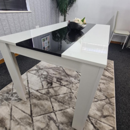Portland 6 Seater Square Dining Table White and Black - Wilko - thumbnail 4